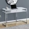 48" Modern Curved White And Chrome Desk