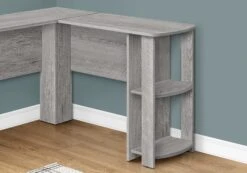 Grey 47" L-Shaped Computer Desk With Storage -Home Decor Shop I7720 F1