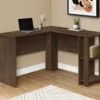 Walnut 47" L-Shaped Computer Desk With Storage