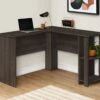 Oak 47" L-Shaped Computer Desk With Storage