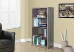 Modern 60" Desk With Floating Top & File Drawer In Dark Taupe -Home Decor Shop I 7060