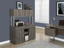 Dark Taupe 48" Storage Credenza With Hutch