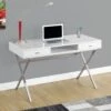 Modern White & Chrome 48" Office Desk