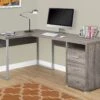 Versatile Dark Taupe 79" Corner Office Desk W/ Drawers