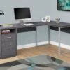 Versatile Gray 79" Corner Office Desk W/ Drawers
