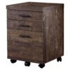 Trendy 3-Drawer Filing Cabinet In Brown Woodgrain Finish