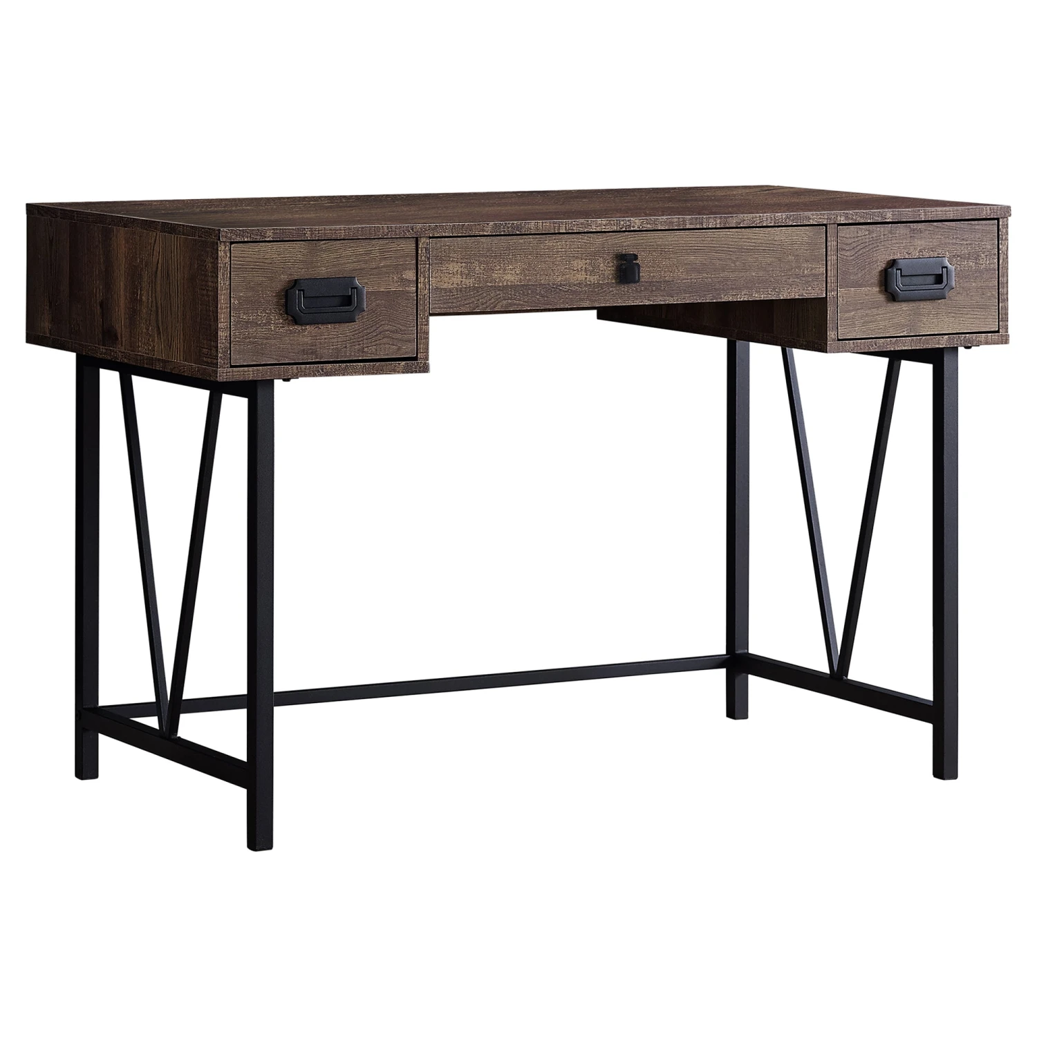 48" Brown Woodgrain Office Desk W/ V Design Base 1 48" Brown Woodgrain Office Desk W/ V Design Base