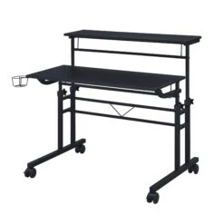 36" Adjustable Wire-Frame Desk In Black -Home Decor Shop IchRSv7A