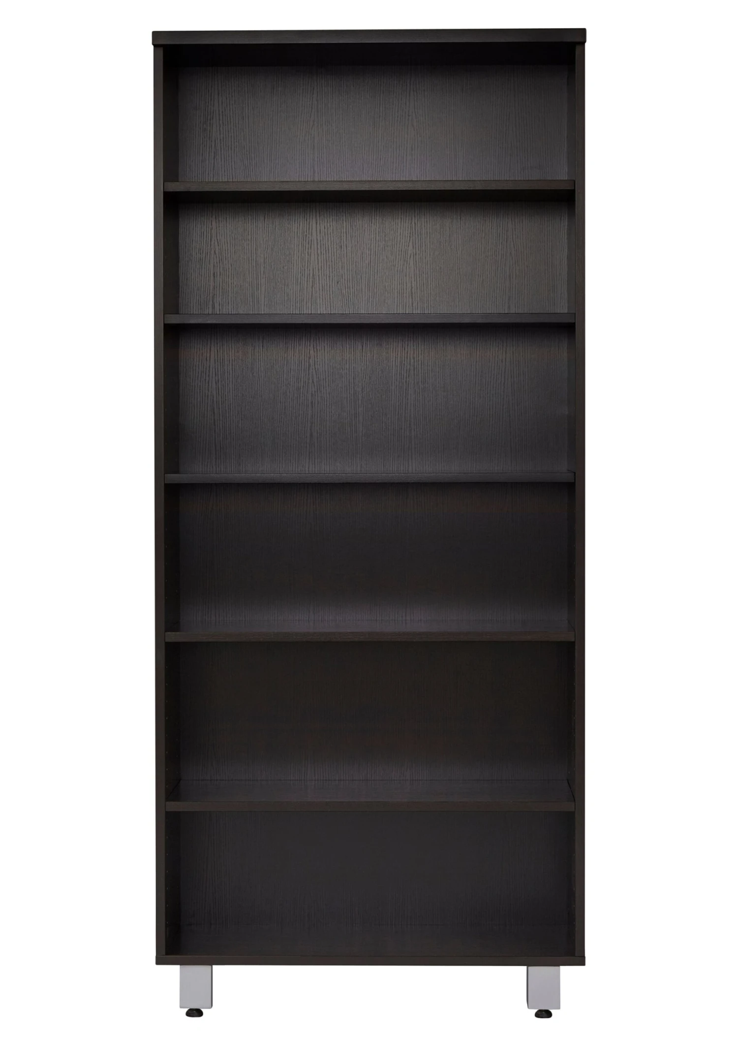 Unique 31.5" X 71.5" Espresso Bookcase With Steel Adjustable Legs 3 Unique 31.5" X 71.5" Espresso Bookcase With Steel Adjustable Legs - Image 3