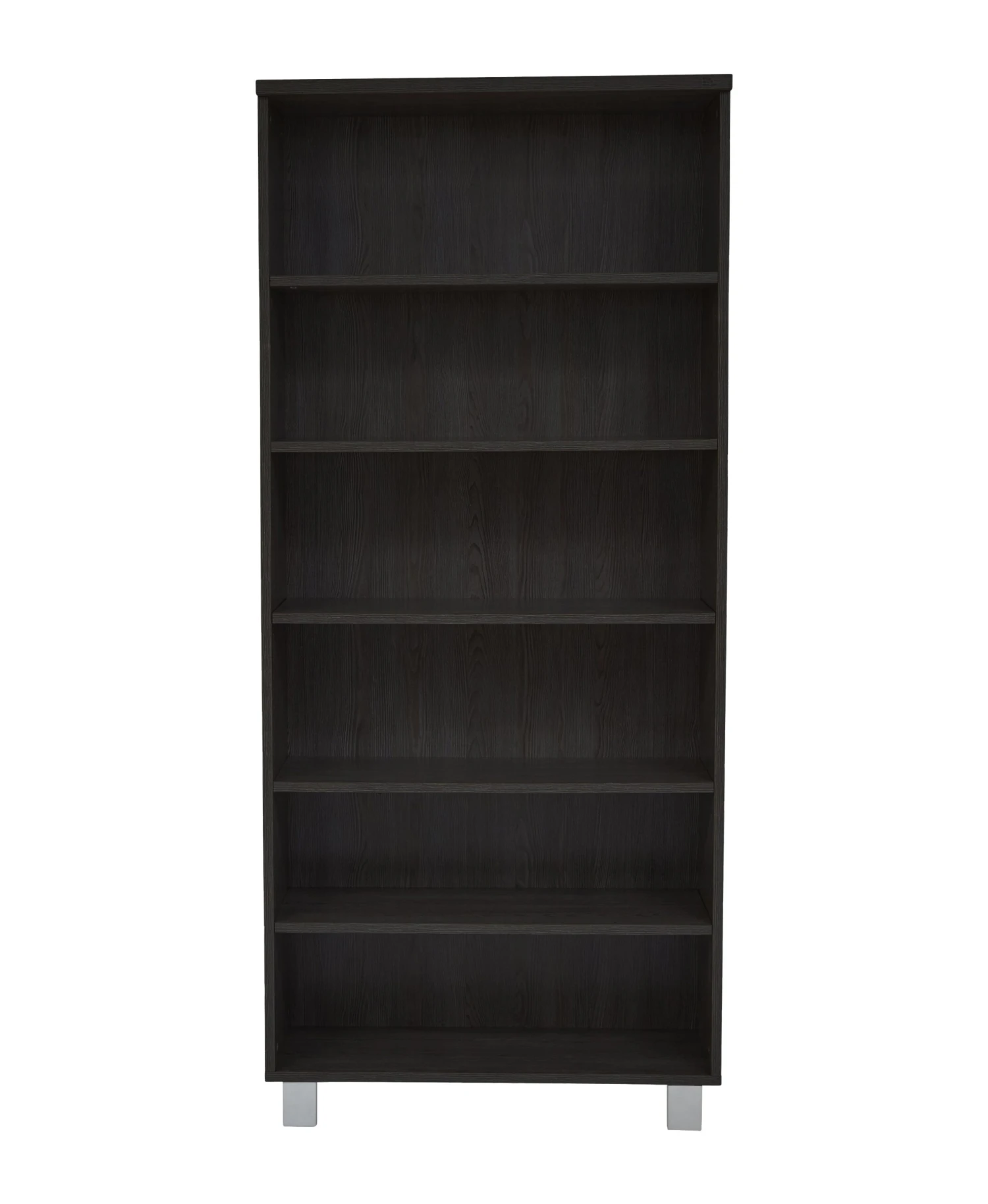 Unique 31.5" X 71.5" Espresso Bookcase With Steel Adjustable Legs 4 Unique 31.5" X 71.5" Espresso Bookcase With Steel Adjustable Legs - Image 4