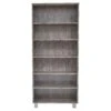 Unique 31.5" X 71.5" Modern Grey Bookcase With Steel Adjustable Legs