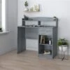 41" Desk With Raised Shelf & Underdesk Storage In Gray