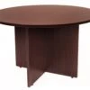Premium 42" Round Meeting Table In Mahogany