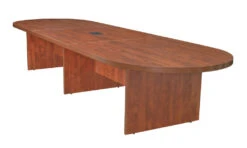 168" Modular Oval Conference Table With Power Data Port In Cherry