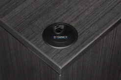 Premium Ash Gray U-shaped Desk With Locking Pedestal & Wire Management -Home Decor Shop LDS AG Grommet