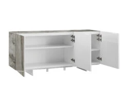 59" Gray Marbled Glass Credenza 5 59" Gray Marbled Glass Credenza -Home Decor Shop LK1d17dw