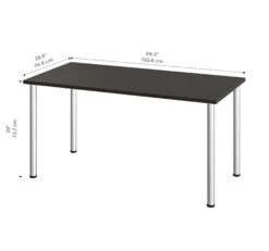 Modern Premium 60" Office Desk With Deep Gray Top & Silver Legs -Home Decor Shop LLvc2vc0OEZ6nm52Qw7DlprKKijvt6b6