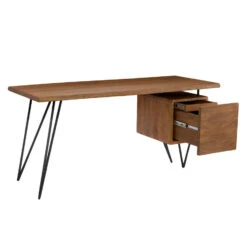 64" Modern Desk With Solid Acacia Top & Iron Legs -Home Decor Shop LX 1044 03 01 940x940 1