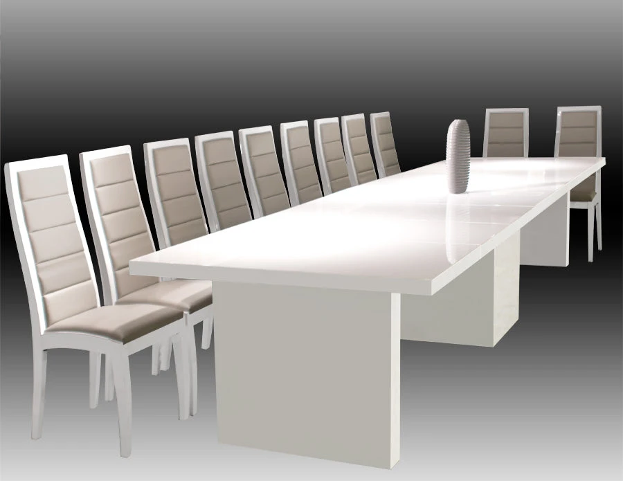 Modern White Lacquer Conference Table With Extensions To 167" W 1 Modern White Lacquer Conference Table With Extensions To 167" W