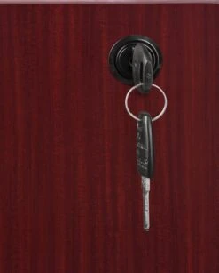 Premium Mahogany U-shaped Desk With Locking Pedestal & Wire Management -Home Decor Shop Legacy MH LockKey