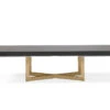 Modern 84 - 123" High Gloss Gray Oak Conference Table With Gold Base