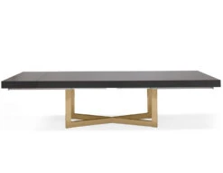 Modern 84 - 123" High Gloss Gray Oak Conference Table With Gold Base