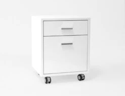 White Lacquer Mobile File Cabinet By Sharelle