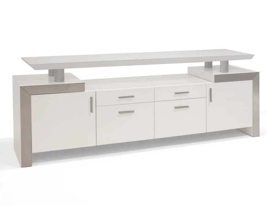 Uber Modern White Lacquer L-shaped Desk 3 Uber Modern White Lacquer L-shaped Desk - Image 3