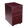 Boss 3-Drawer Mahogany Mobile File Cabinet
