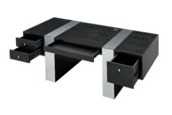 Premium Modern Executive Desk In Wenge & Brushed Aluminum Laminate -Home Decor Shop NERO WH BK 2