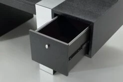 Premium Modern Executive Desk In Wenge & Brushed Aluminum Laminate -Home Decor Shop NERO WH BK 5