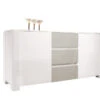Modern 66" White & Gray Lacquer Credenza
