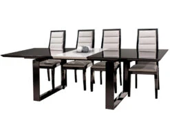 Modern Black Lacquer Conference Table With Gray Lacquer Extension (80" W To 100" W)