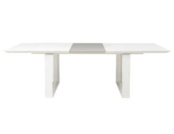 Modern White Lacquer Conference Table With Gray Lacquer Extension (80" W To 100" W)