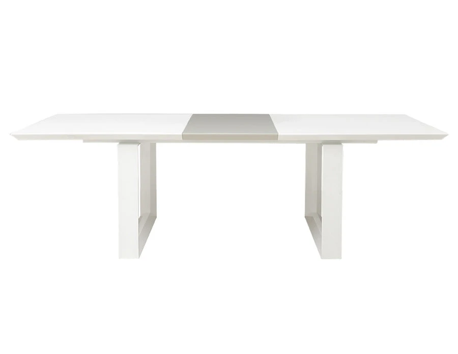 Modern White Lacquer Conference Table With Gray Lacquer Extension (80" W To 100" W) 1 Modern White Lacquer Conference Table With Gray Lacquer Extension (80" W To 100" W)
