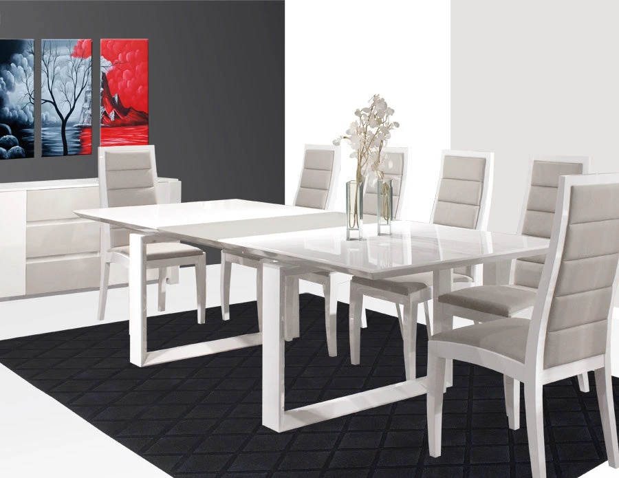 Modern White Lacquer Conference Table With Gray Lacquer Extension (80" W To 100" W) 3 Modern White Lacquer Conference Table With Gray Lacquer Extension (80" W To 100" W) - Image 3