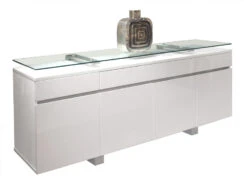 Premium 69" White Lacquer Modern Glass Executive Desk -Home Decor Shop Novo White lacquer buffet a0c346fa 7be6 479f 8cc5 278d097440dd
