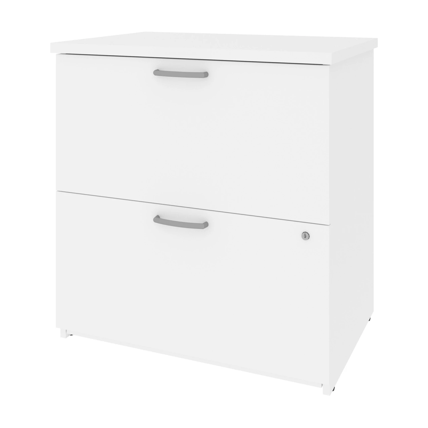 28" White Locking File Cabinet With Dainty Hardware 3 28" White Locking File Cabinet With Dainty Hardware - Image 3