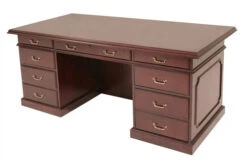 Prestige Executive Double Pedestal Veneer Desk In Mahogany