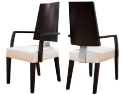 Modern Wenge & White Leather Conference / Guest Chair (Set Of TWO)