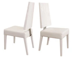 Modern White Lacquer & White Leather Conference / Guest Chair (Set Of TWO)
