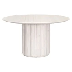 Star Modern Whitewashed Round Reclaimed Pine Meeting Table