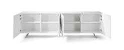 Modern 94" Crystal White Storage Credenza W/ Glass Top -Home Decor Shop SB1193 WHT 2 preview dd0806d6 6539 462a b275 1efb7369891d
