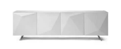 Modern 94" Crystal White Storage Credenza W/ Glass Top -Home Decor Shop SB1193 WHT preview