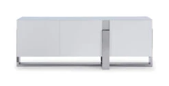 91" Elegant White Storage Credenza W/ Stainless Steel Accents 6 91" Elegant White Storage Credenza W/ Stainless Steel Accents -Home Decor Shop SB1439 WHT 1 preview