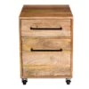 Solid Mango Wood Two Drawer Mobile File Cabinet