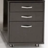 High-Gloss Gray Oak Lacquer Mobile File Cabinet