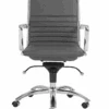 Low-Back Modern Office Chair In Gray Leatherette And Chrome By Euro Style