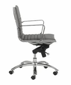 Low-Back Modern Office Chair In Gray Leatherette And Chrome By Euro Style -Home Decor Shop ScreenShot2023 09 20at4.30.22PM