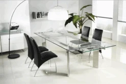 78" - 106" Modern Glass Conference Table With Angled Chrome Legs -Home Decor Shop Screen Shot 2016 05 27 at 3.17.16 PM